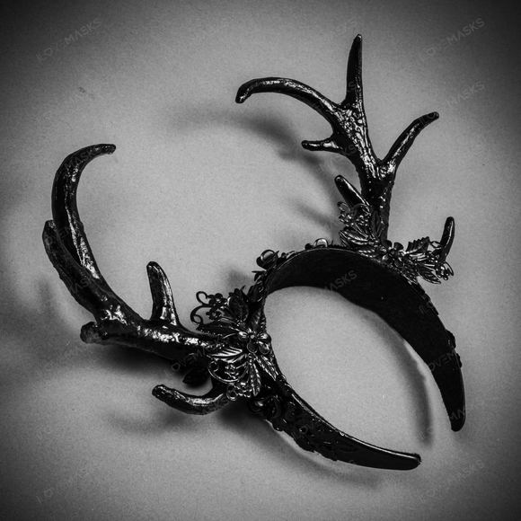 Antelope Devil Animal Deer Horn Headband - Black - Picture 6 of 10